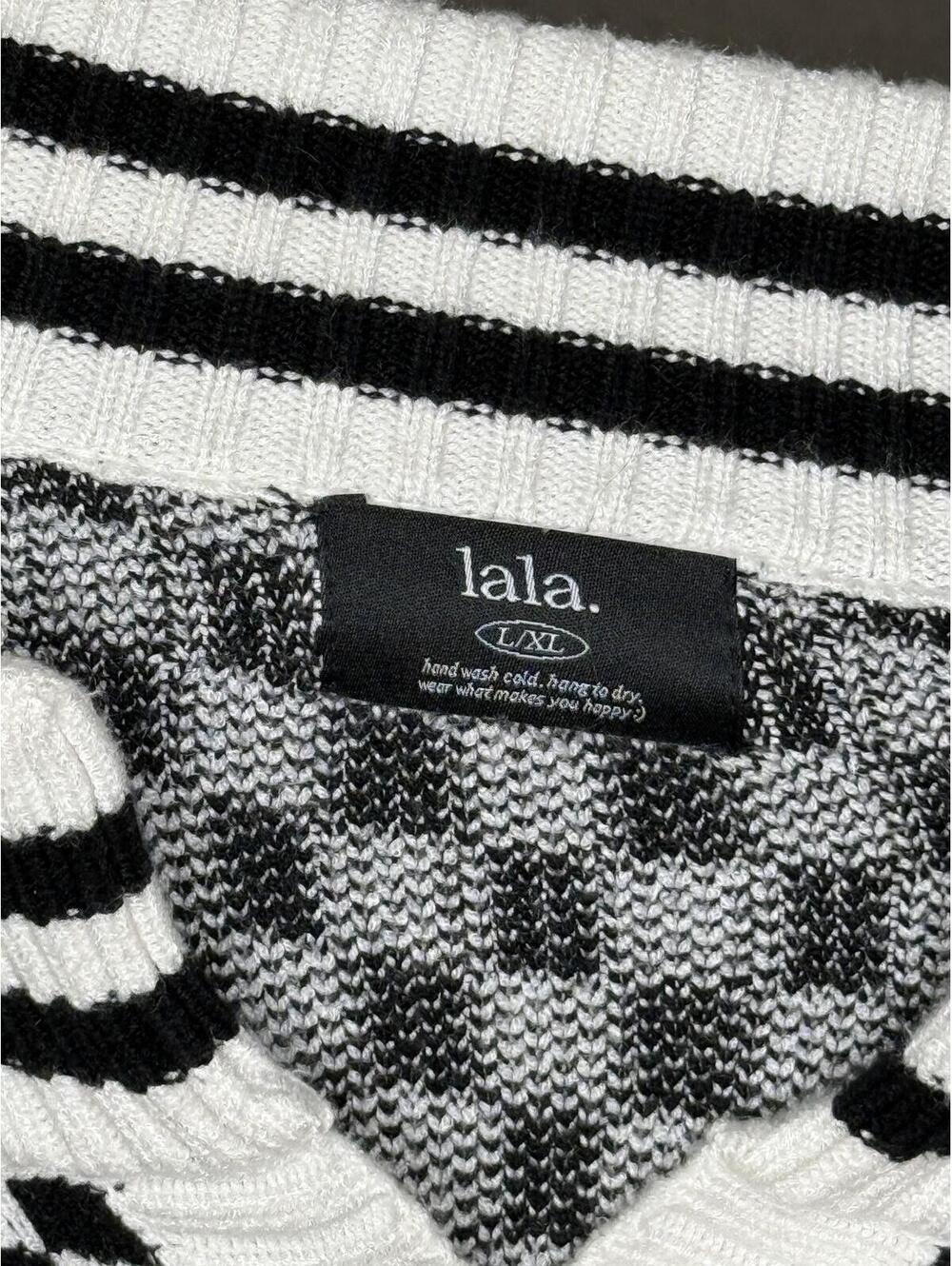 Dressed in Lala Get What I Want Grandpa Check Cardigan in Black And White - L/XL - Picture 5 of 5